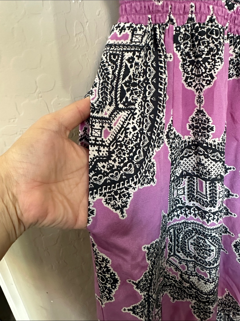 Maeve Pink and Black Paisley Maxi Dress 100% silk - Picture 2 of 8